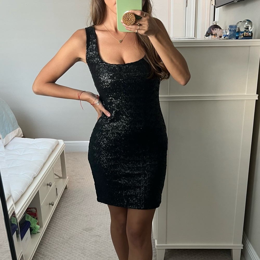 Black sequin dress